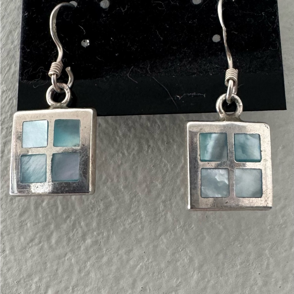 Elegant Silver and Blue Earrings